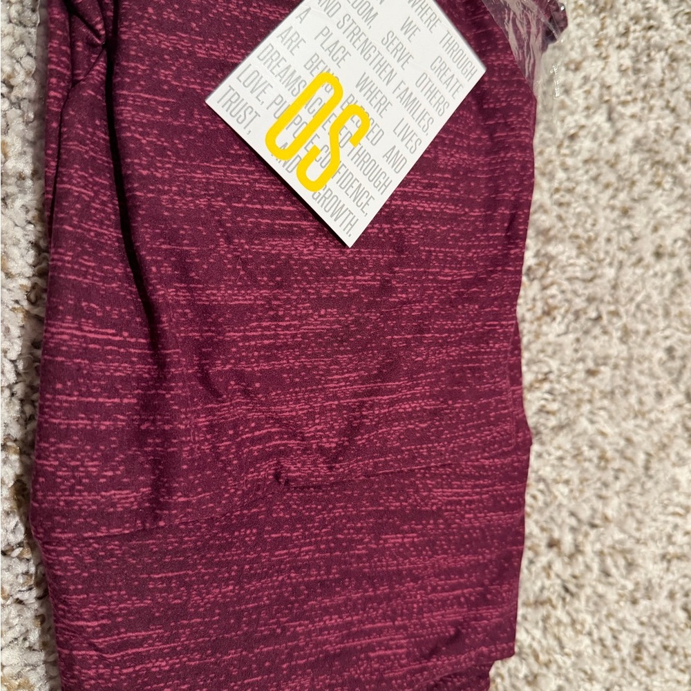 LuLaRoe Burgundy Textured Leggings